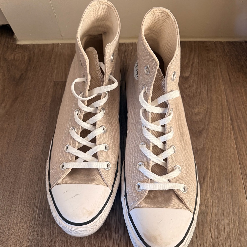 Converse All Star Beige High-Tops with White Soles